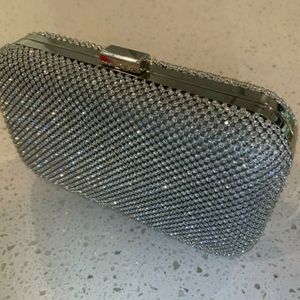 Silver clutch purse